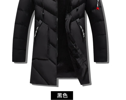 Male Solid Cotton Outwear Coats Men's Thick Fleece Winter Jacket Fashion Fur Hooded Warm Cooton Parka Windbreaker Plus Size 6XL