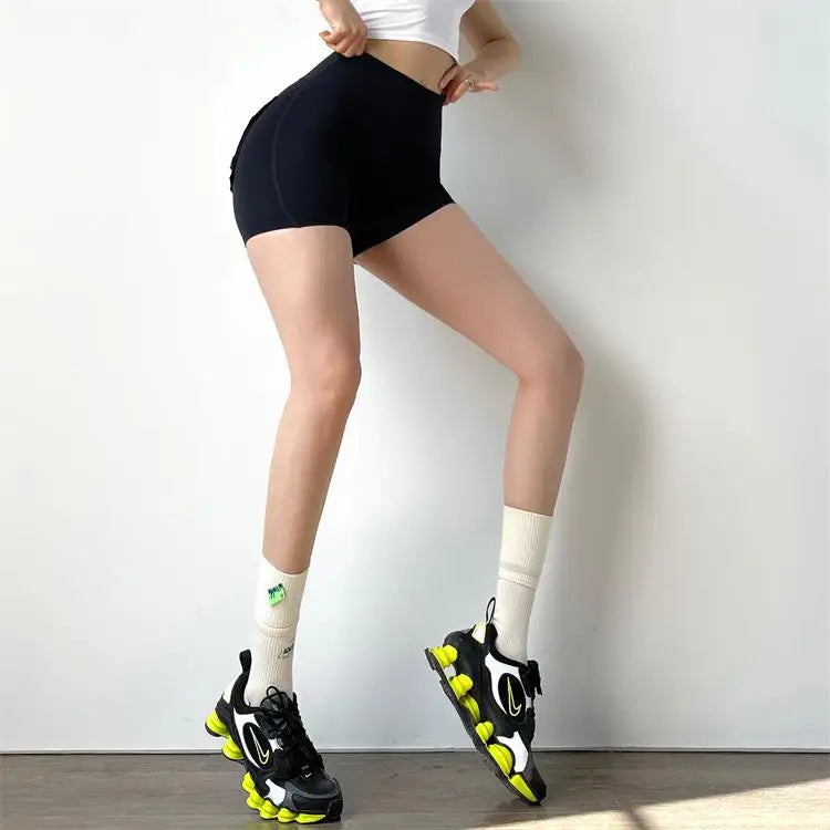 TRY TO BN Women's Sports Shorts with Pockets Butt Lifting High Waist Booty Scrunch Gym Workout Running Biker Yoga Fitness Shorts