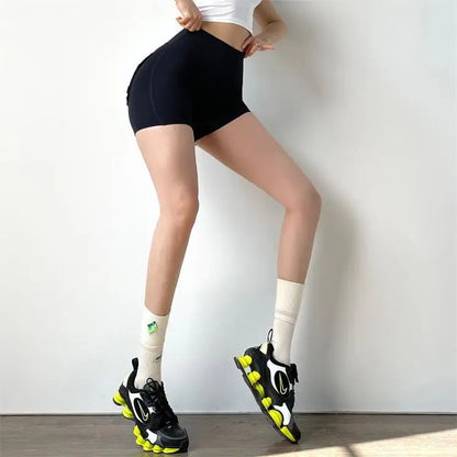 TRY TO BN Women's Sports Shorts with Pockets Butt Lifting High Waist Booty Scrunch Gym Workout Running Biker Yoga Fitness Shorts