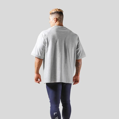 Apex Ritual – メンズレタープリントオーバーサイズスポーツTシャツ – トレーニングストリートウェアTシャツ