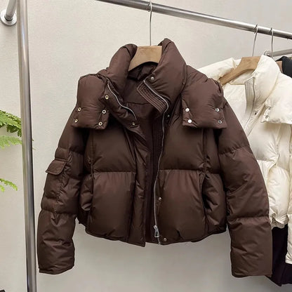 2024 Oversize Cotton Jaet Women's Loose Bread Sle ort Coat Small Design Sense Friend Matching Thiened Polyester Filling