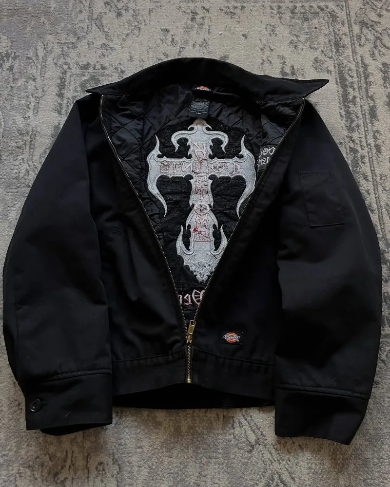 Apex Ritual – Y2K原宿ヴィンテージレター刺繍ジャケットレディース – ゴシックヒップホップカジュアルコート