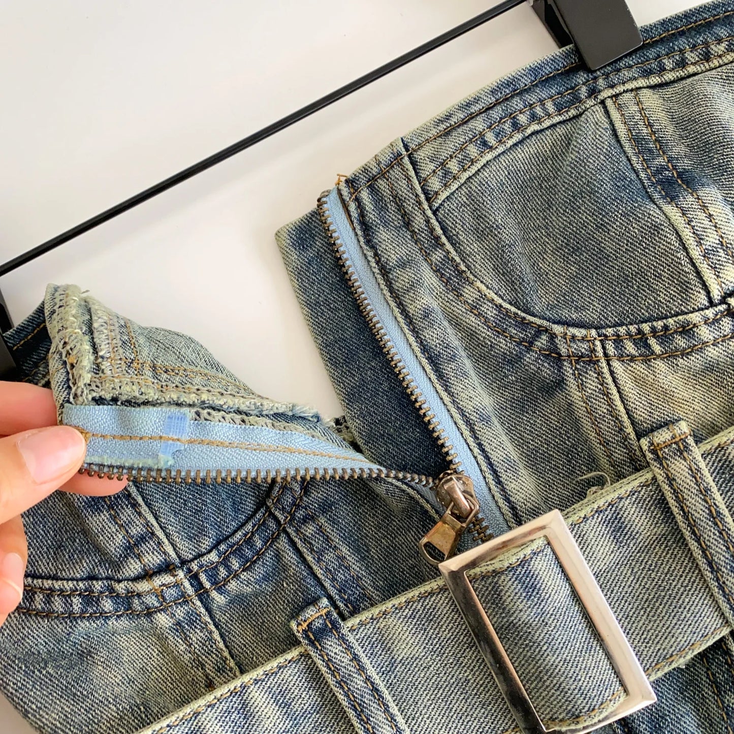 SINGREINY Vintage Denim Strapless Camis Backless Irregular Raw Hem Slim Distressed Crop Top Ladies Sashes Sexy Club Lingerie Top