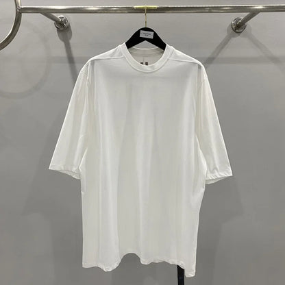 HKSH Spring Summer New Men's Tide Streetwear Cotton Solid Color Loose RO Style Short Sleeves Large Tees Chic Dark T-shirt HK2008