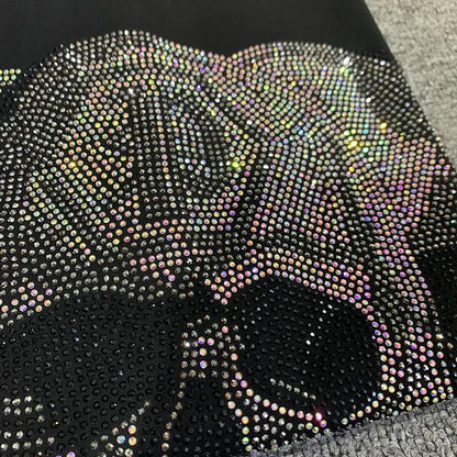 Men's suit, sports shirt, sports pants, two-piece set, fashionable letter, hot fashion skull rhinestones, hooded sportswear, men