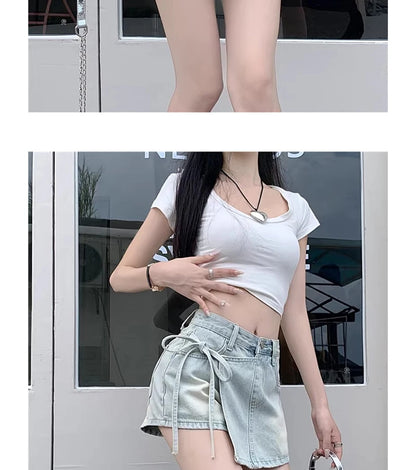High Waist A-Line Denim Shorts Women's Summer New Style Half-length Skirt Sexy Girls Casual Comfortable Korean Version Short ...