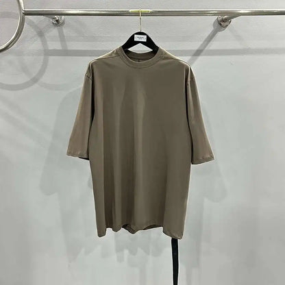 HKSH Spring Summer New Men's Tide Streetwear Cotton Solid Color Loose RO Style Short Sleeves Large Tees Chic Dark T-shirt HK2008
