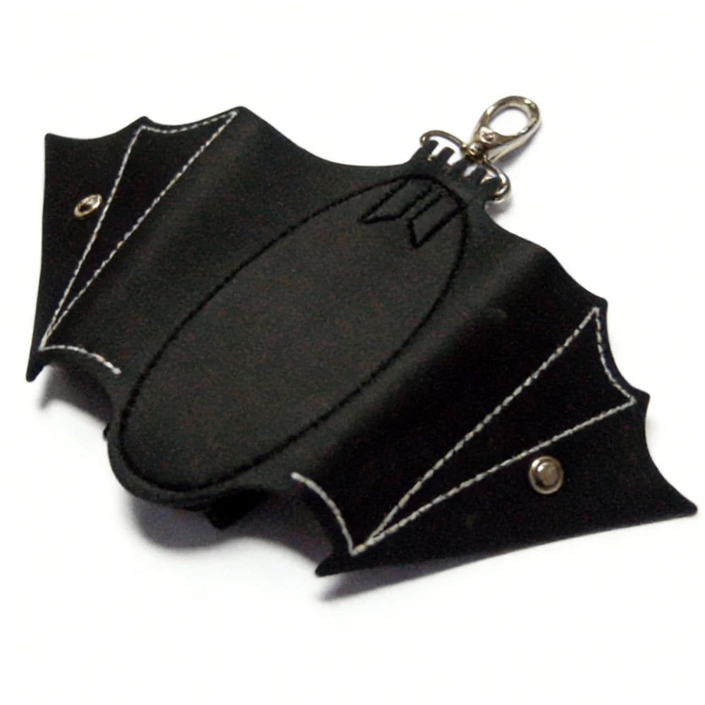 Coin Purse PU Leather Bat Gothic Bag Keychain Change Purse with Foldable Wings for Outdoor Shopping Travel Work School Events