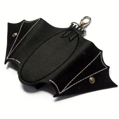 Coin Purse PU Leather Bat Gothic Bag Keychain Change Purse with Foldable Wings for Outdoor Shopping Travel Work School Events