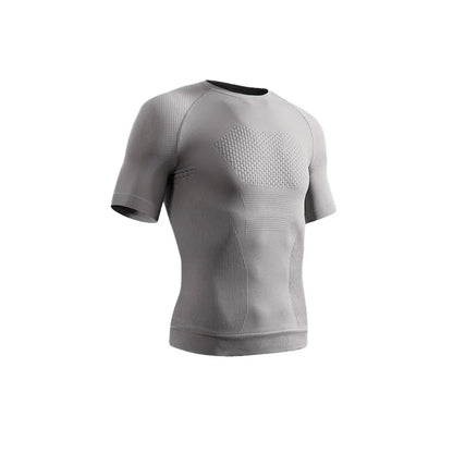 Summer Men Short Sleeve T-Shirt Breathable Compression Gym Running T Shirt Man Casual Tops Seamless Fitness Shirts Man Clothing