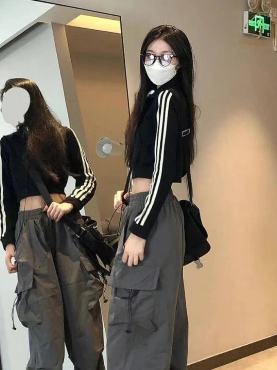 Bla Summer Thin Spor Wide Leg Casual Pants Qui Dry Jazz Dance Loose Fit Workwear Trousers High Waist Elastic Waisand