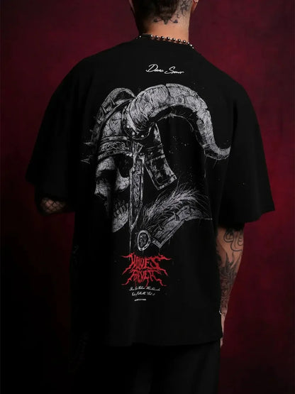 Apex Ritual – EINHERJAR サイドバイサイド オーバーサイズ Tシャツ – Y2K ゴシック ヒップホップ カップル Tシャツ