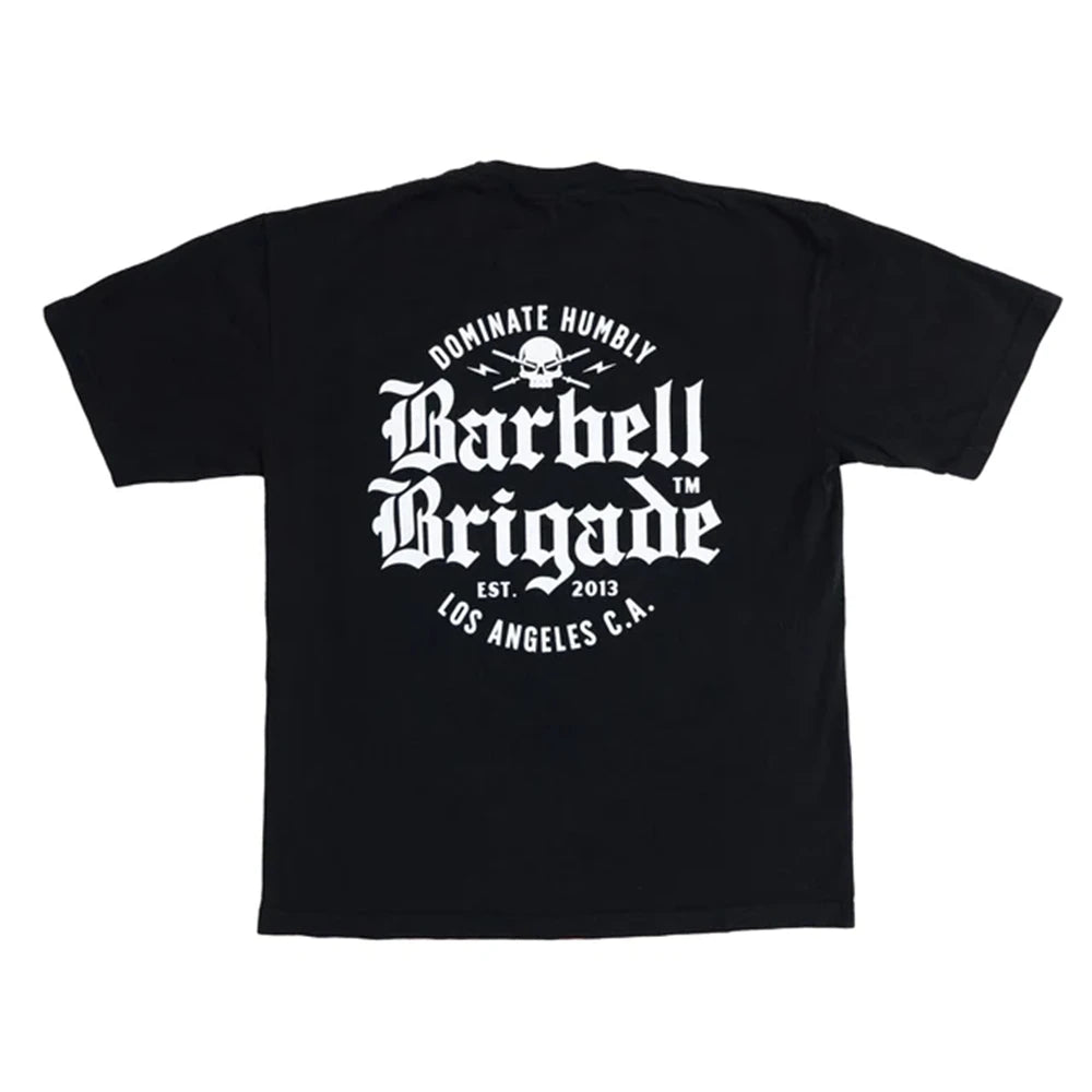 Clearance Sale BARBELL Men Running Sport Cotton T-shirt Gym Fitness Skull Print Shirt Summer Jogging Training Tee Tops