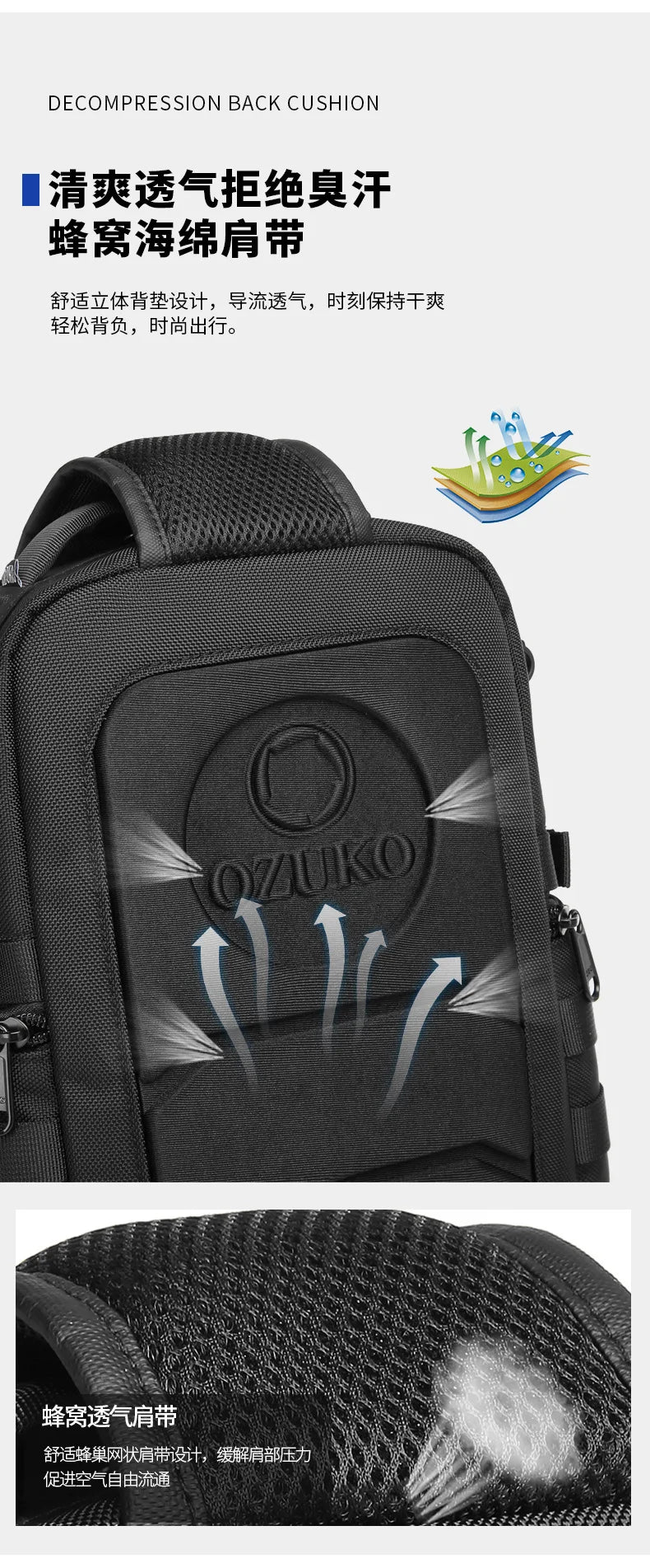 Ozuko Belly Bags Men's Chest Bag Outdoor Tactical One Shoulder Crossbody Bag High Capacity Waterproof Sports Bag For Man