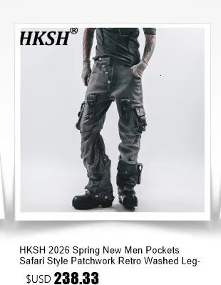 HKSH Spring Summer New Men Dark Punk Waste Land Style Trend Spliced Niche Design Sleeveless T-shirt Dark Cotton Tank Tops HK4539