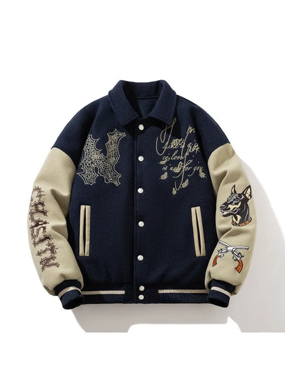 Man Baseball Jacket Winter Letter Embroidery Varsity Jacket Women American Vintage Coat Warm Fashion Hip Hop Original Original
