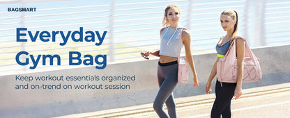 BAGSMART Gym Bag for Women Lightweight Duffel with Shoe Compartment Yoga Travel Tote Bag with Wet Pocket