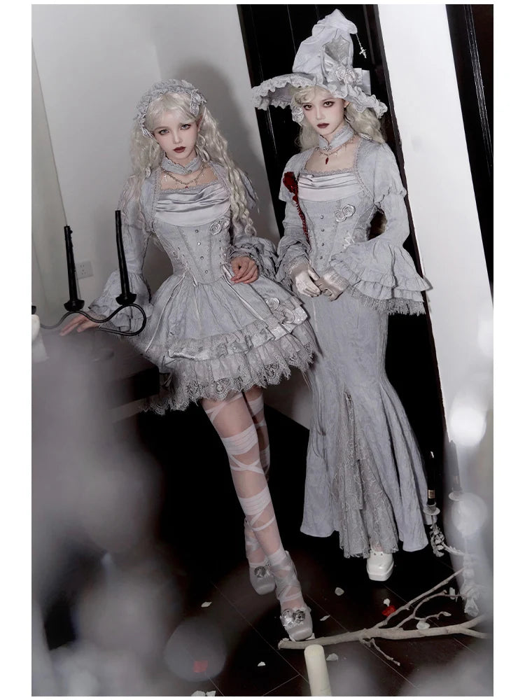 Women's Gothic Camisole Fishtail Skirt Set