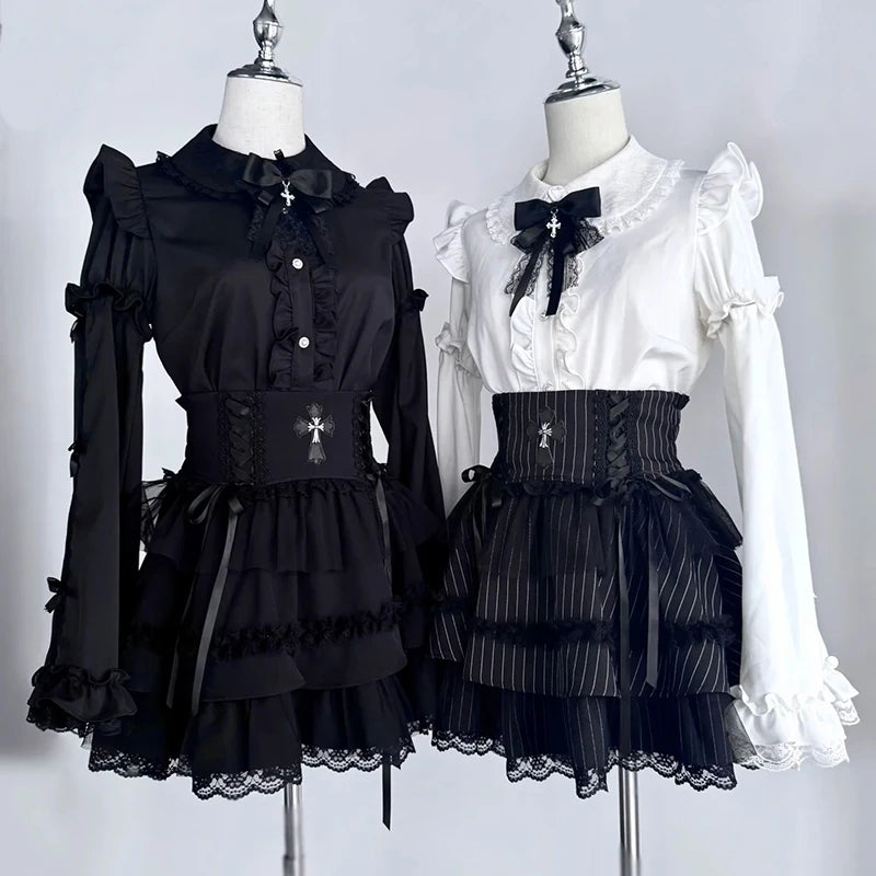 Women's Jirai Kei Lolita Long-Sleeve Blouse