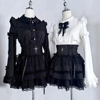 Women's Jirai Kei Lolita Long-Sleeve Blouse