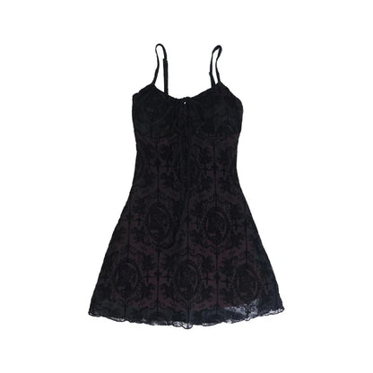 Women's Gothic Cross Strap Mini Dress
