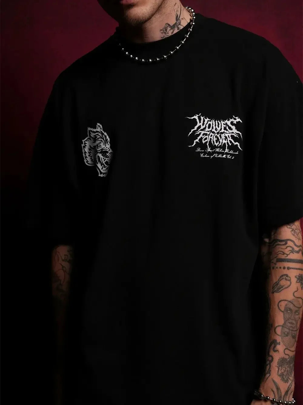 US SIZE NEW "SIDE BY SIDE" OVERSIZED TEE IN BLACK Men T Shirts Y2k DARK Gothic Short Sleeve T-Shirt Harajuku Hip Hop Couple Tops