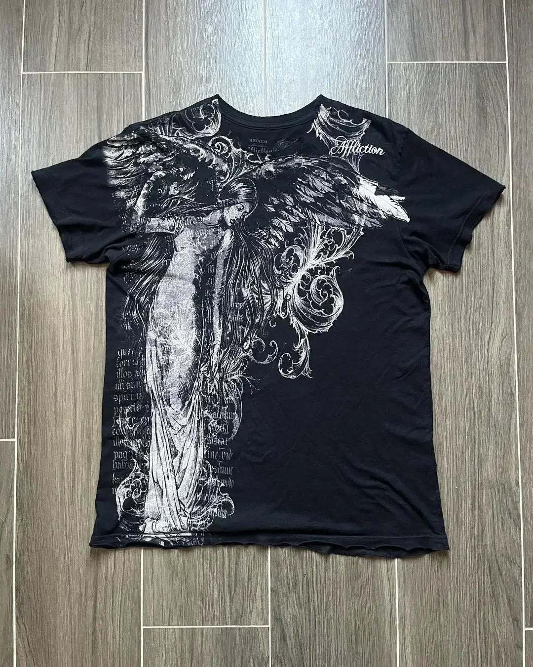 Apex Ritual – レディース スカルプリント コットン Tシャツ – ヴィンテージ 丸首 半袖 Tシャツ