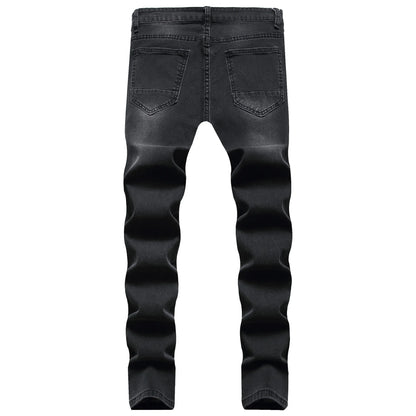 2026 Spring Summer New Men Denim Pants Casual Slim Fit Skinny Ripped Versatile Fashion Long Jeans Men