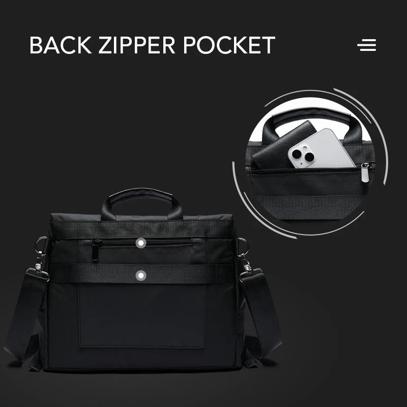 MATE ELAN Waterproof Business Men's Messenger Bag, Multi-functional Laptop Case, Casual Large Capacity Crossbody Bag for Men