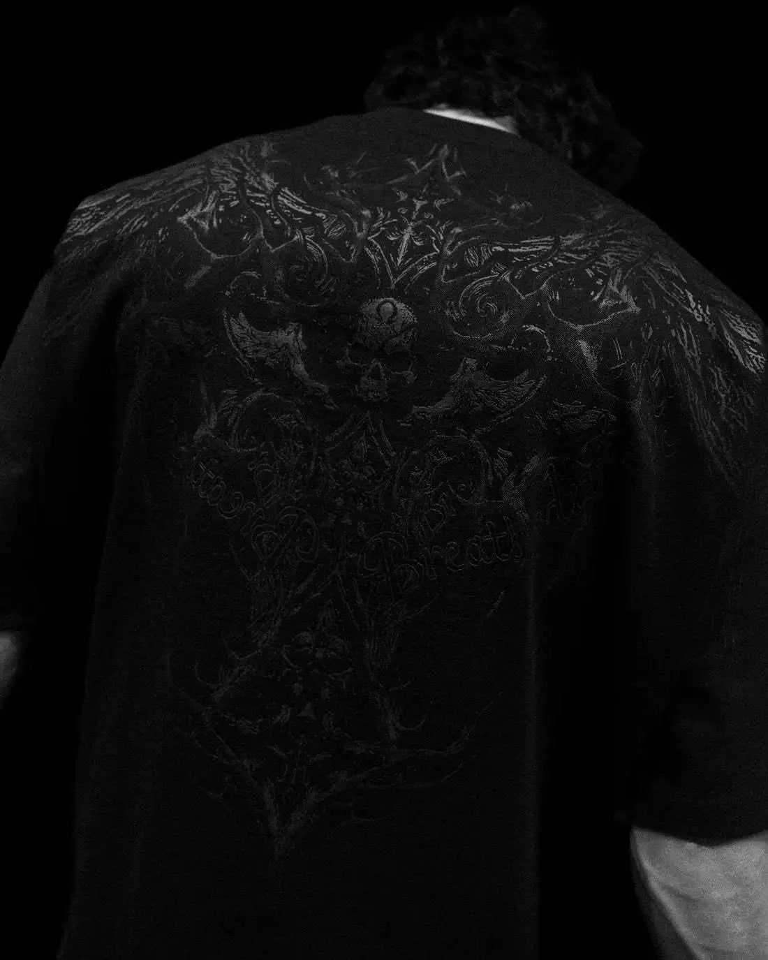 BREATHEDIVINITY Goth dark style pure cotton sports fitness men's short-sleeved t-shirt