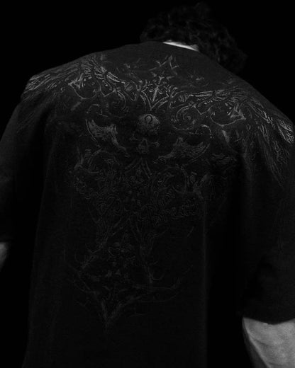 BREATHEDIVINITY Goth dark style pure cotton sports fitness men's short-sleeved t-shirt