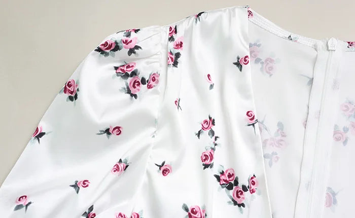 Women's Puff-Sleeve V-Neck Bodycon Dress