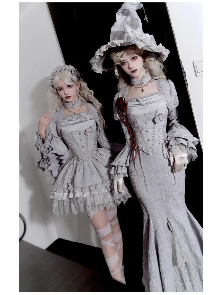 Women's Gothic Camisole Fishtail Skirt Set