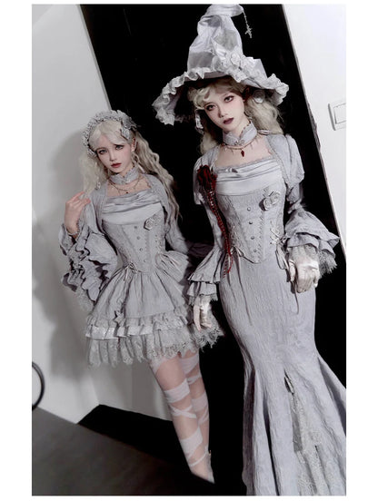 Women's Gothic Camisole Fishtail Skirt Set