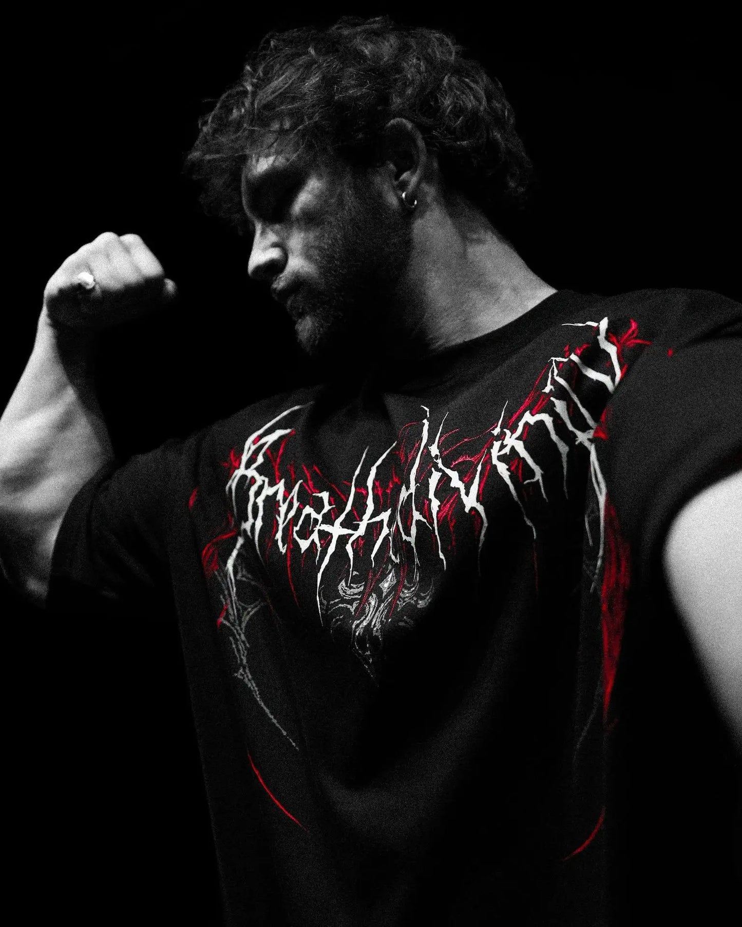 Men'S Fitness Muscle Men Exclusive FitnessTShirt，Dark Sports Style，OversizedT Cotton Short Sleeve T-Shirt