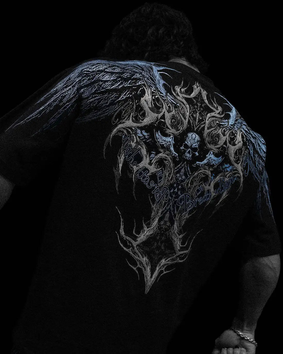 BREATHEDIVINITY Goth dark style pure cotton sports fitness men's short-sleeved t-shirt