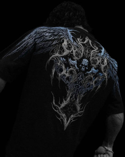 BREATHEDIVINITY Goth dark style pure cotton sports fitness men's short-sleeved t-shirt