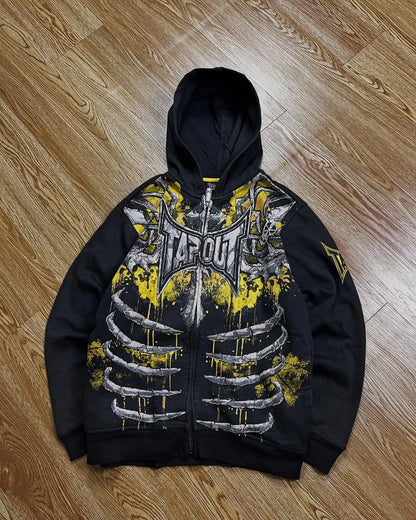 Apex Ritual – Explosions Y2K Hooded Sweater Men – American Retro Hip-Hop Graffiti Unisex Zipper Hoodie