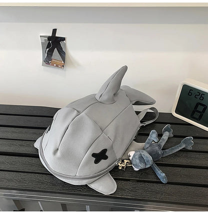 Whale Design Dual Shoulder Backpack Unisex Street Style Cycling Bag Fashionable Student Backpack for Men And Women