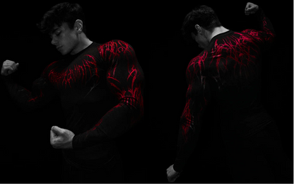 01-Men's Compression Long Sleeve Sports Shirt Workout Tops Gym Compression Breathable High Stretch
