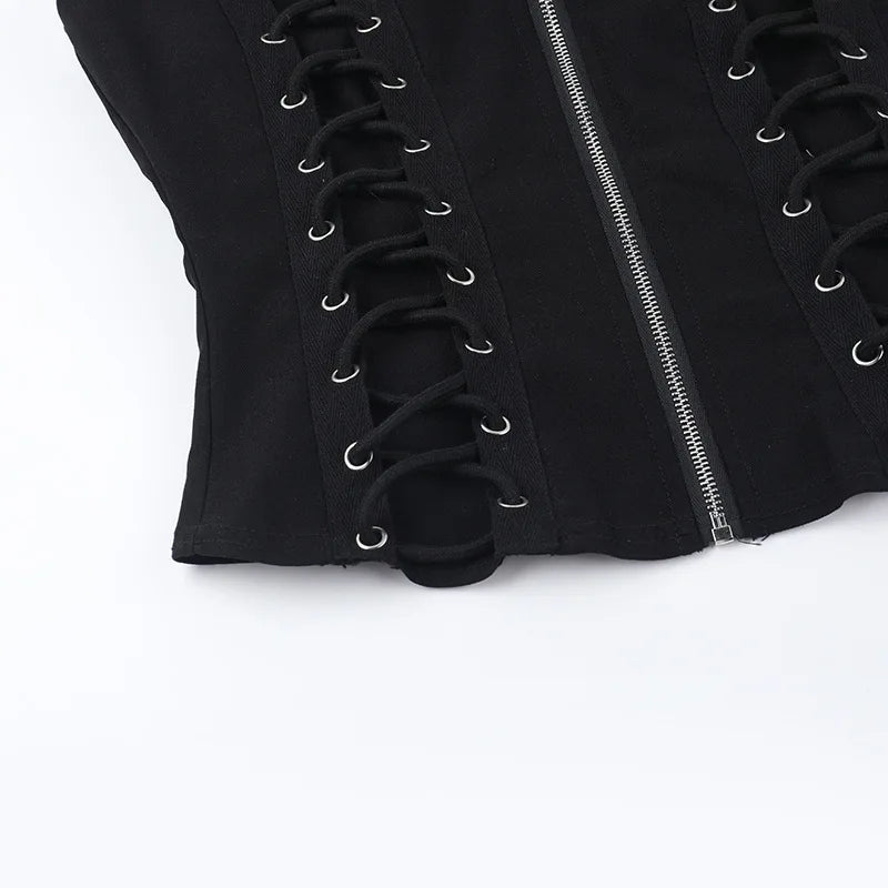 Women's Gothic Zip Slim Tank Top