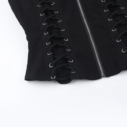 Women's Gothic Zip Slim Tank Top