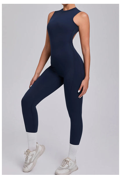 Women's Workout Black Jumpsuit