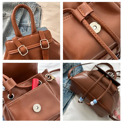 Faionable Retro Commuter Bapa 2023 New Sle Casual Versatile Korean Version Single oulder Bag Soft PU Magnetic Bul...