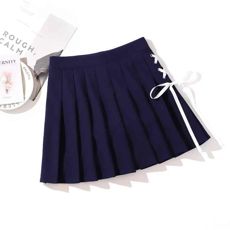 Women's Black Gothic Pleated Mini Skirt