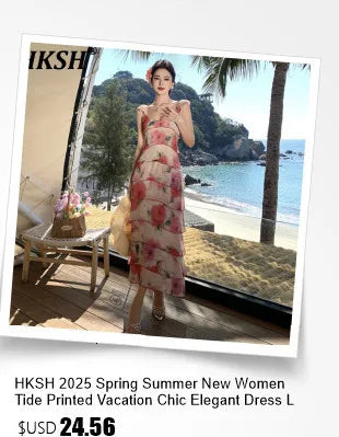 HKSH Spring New Women Tide Dark Sports T-shirt Turtleneck Long Sleeve Slim Fit High Elastic Ins Y2K Patchwork Splice Tees HK5067