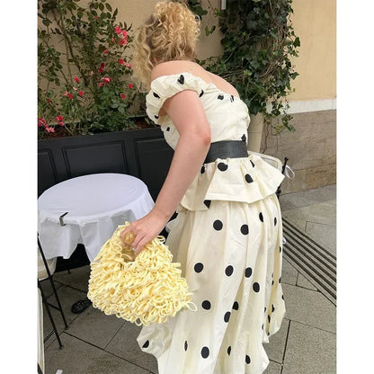 Vintage Polka Dot Backless Tank Tops Sexy Summer Street Chic Slim Deep V Neck Vest Casual Ruffles Sleeveless Tops Woman 2026