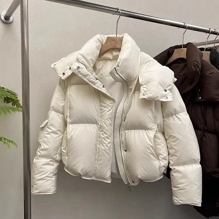 2024 Oversize Cotton Jaet Women's Loose Bread Sle ort Coat Small Design Sense Friend Matching Thiened Polyester Filling