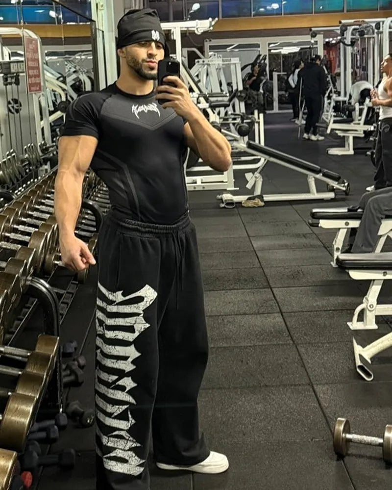 Men's Compression Short Sleeve T-Shirt Tribal Print Workout Tops Breathable Quick Dry Athletic Base Layer for Gym Training Bodyb