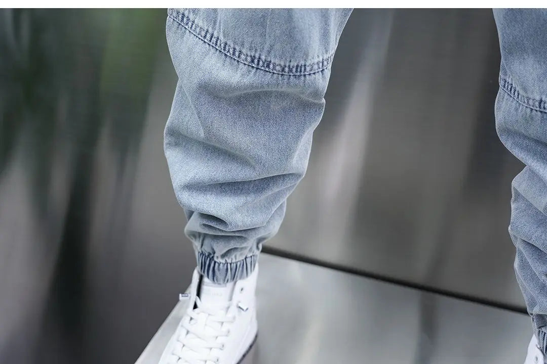 Fashionable Street Jeans Cool Zipper Harem Jeans High Quality Luxury Brand Men Clothing